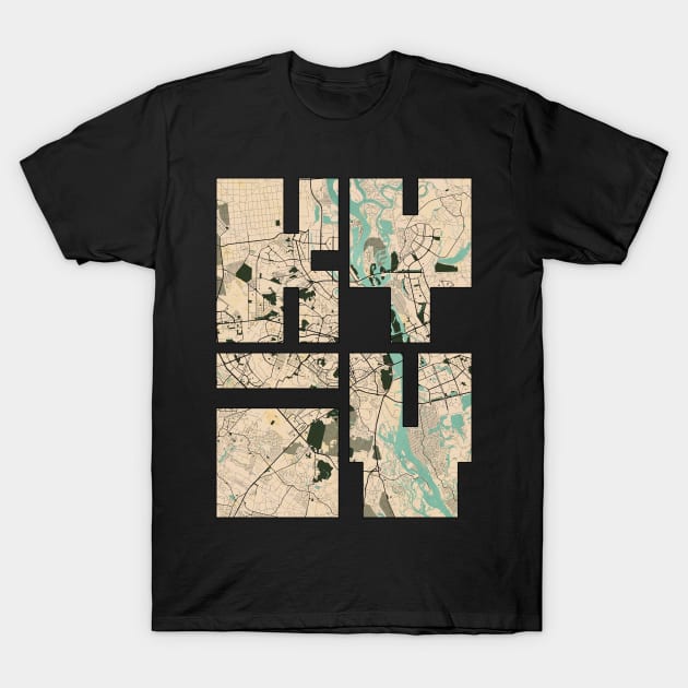 Kyiv, Ukraine City Map Typography - Vintage T-Shirt by deMAP Studio